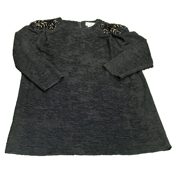 Leslie Fay Tops - Leslie‎ Fay Vintage 1990s Womens Autumn Fall Leaves Sequin  Top  Xl